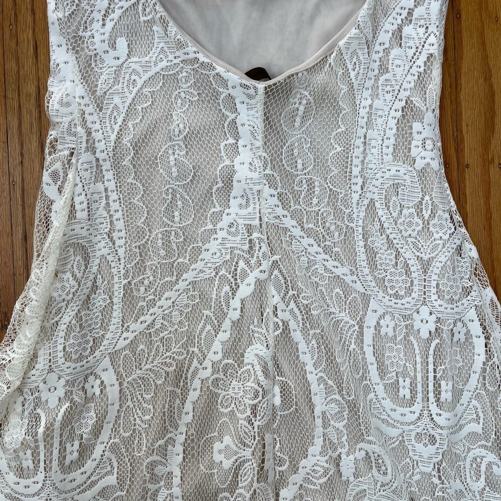 The Vintage Shop Dress Womens Medium White Lace Romantic Coquette Fairy Feminine - Picture 10 of 11